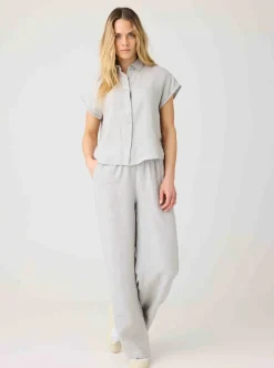 ASTER fold up short sleeve linen shirt Dam