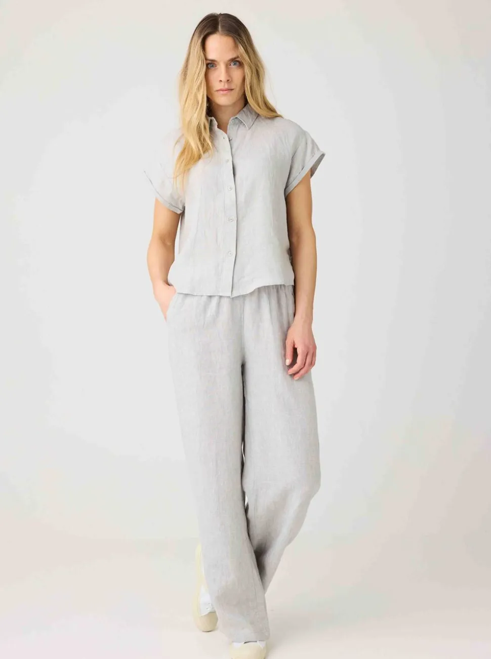ASTER fold up short sleeve linen shirt Dam