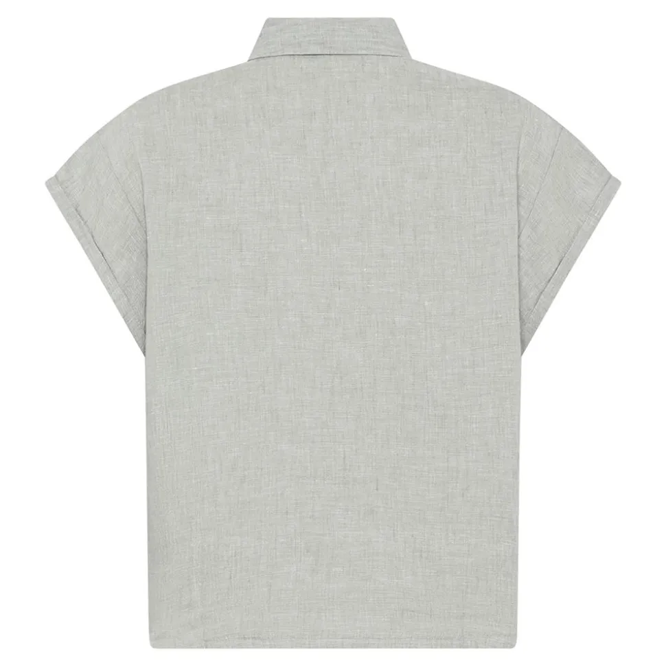 ASTER fold up short sleeve linen shirt Dam