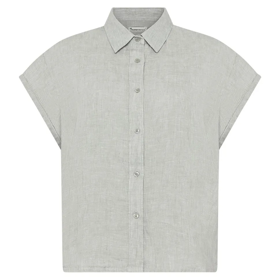 ASTER fold up short sleeve linen shirt Dam