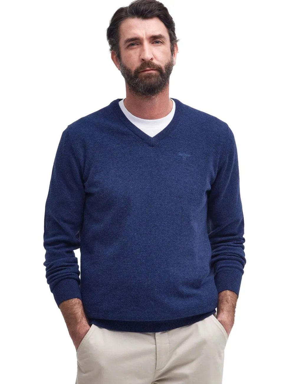 Barbour Essential V-neck Wool Jumper Herr