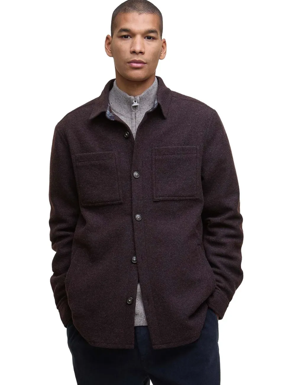 Barbour Marlow Tailored Wool Blend Overshirt herr