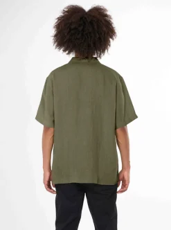 Box fit short sleeved linen shirt GOTS/Vegan herr