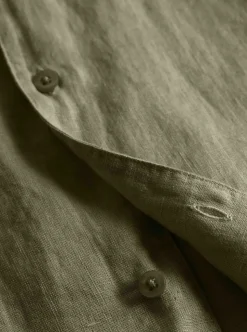 Box fit short sleeved linen shirt GOTS/Vegan herr