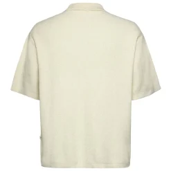 Boxy short sleeve structured knitted shirt