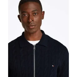 Classic Cable Polo Zip Trough Herr