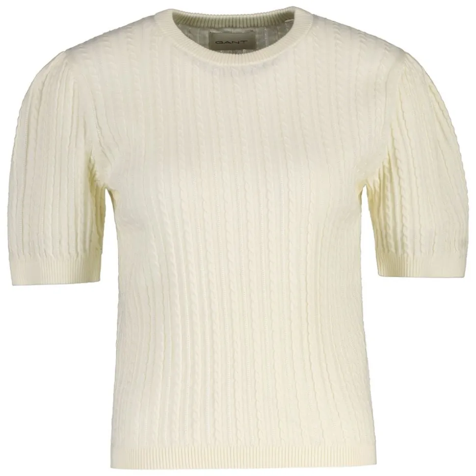 COTTON CABLE C-NECK Short Sleeve Dam