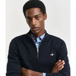 Cotton Cable Half Zip Herr
