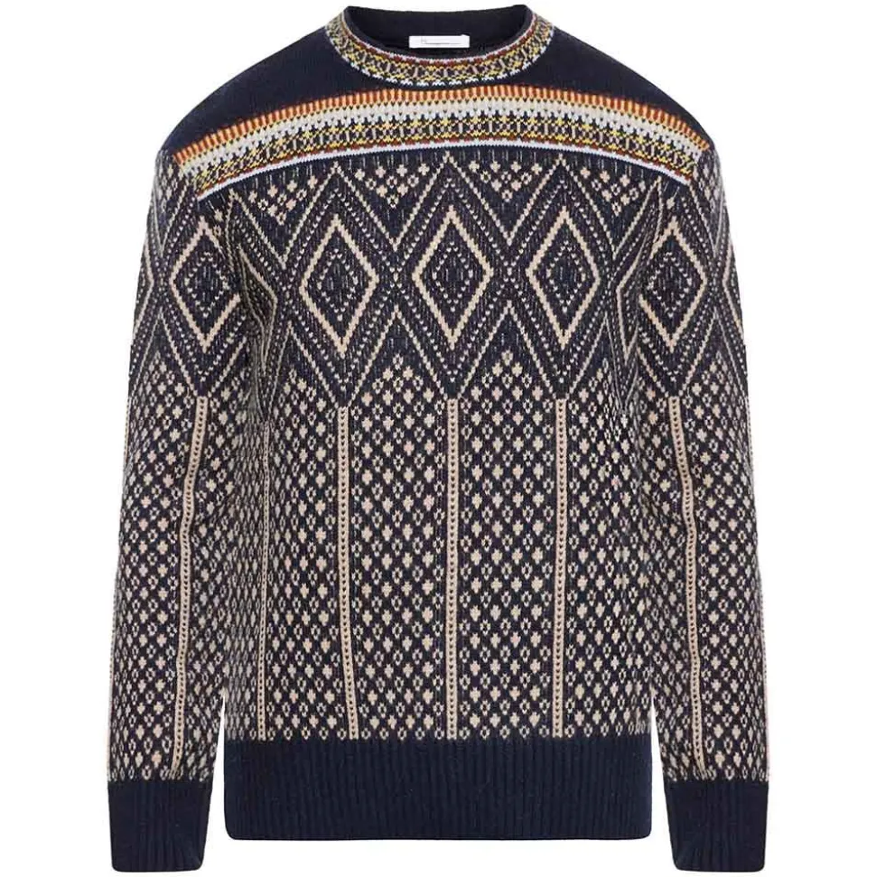 Fair Isle Crew Neck Lambswool Knit Herr