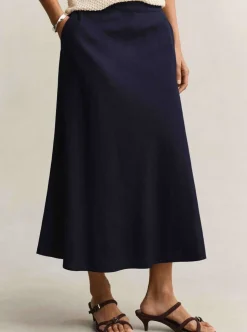 FLARED LINEN BLEND SKIRT DAM
