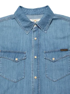 Gunnar Light Used Denim Shirt herr
