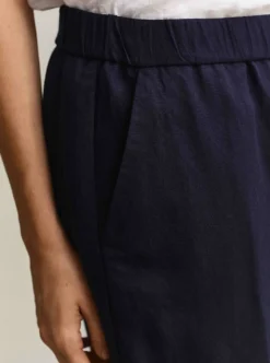 LINEN BLEND PULL ON PANTS DAM