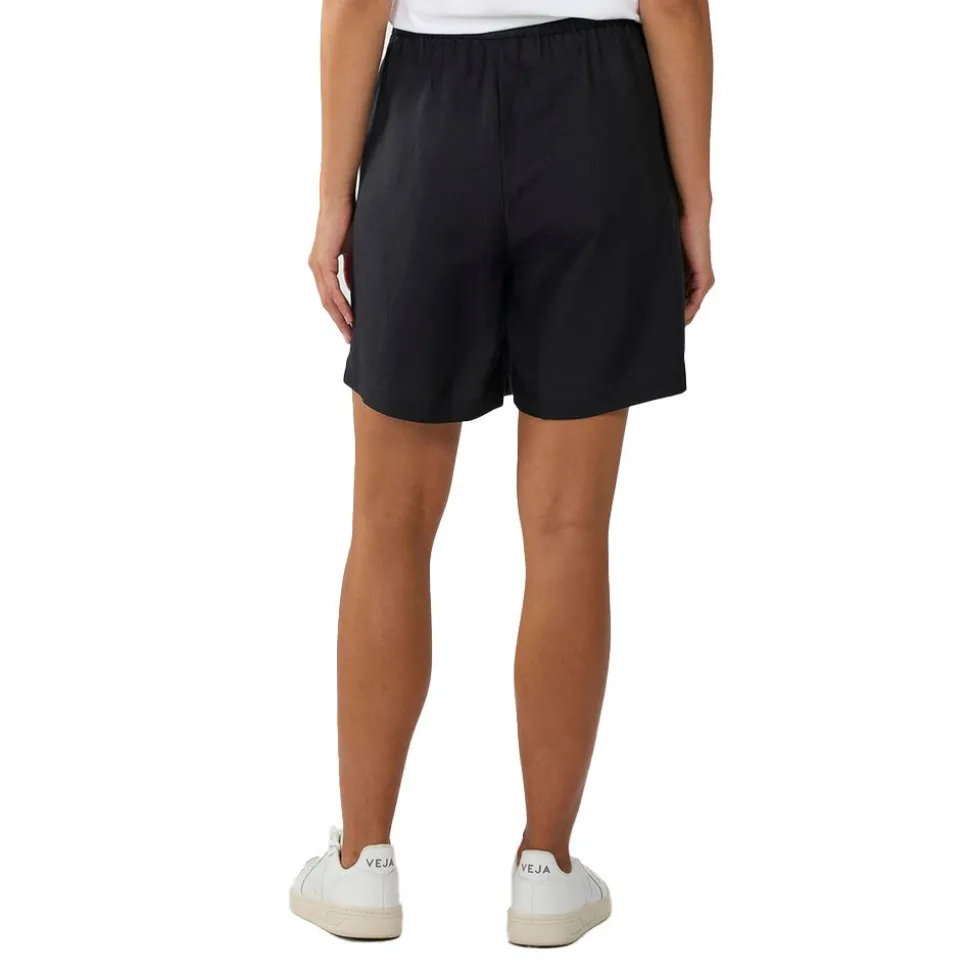 Linen Mix Elastic Waist Shorts Dam