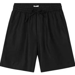 Linen Mix Elastic Waist Shorts Dam