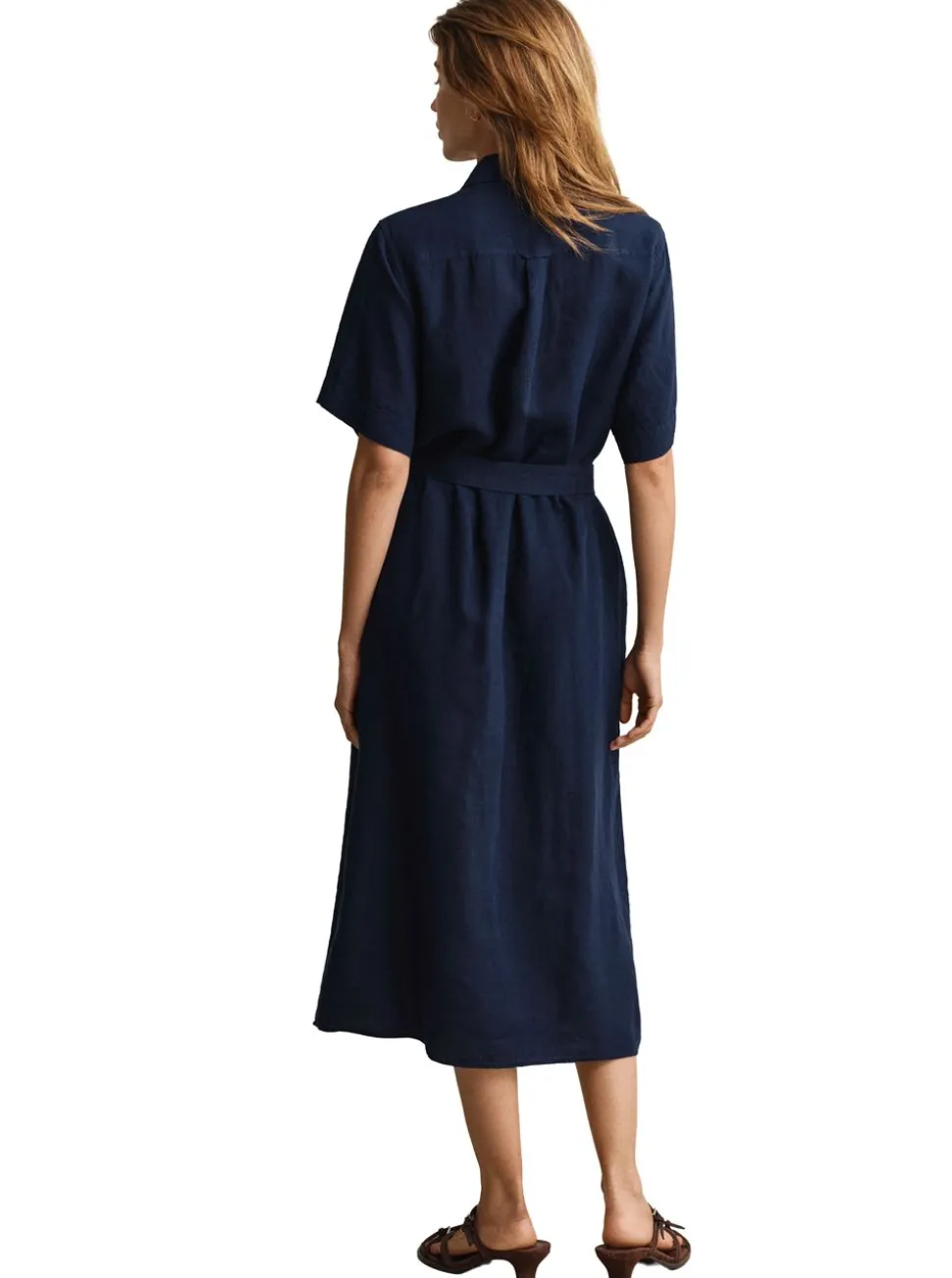 LINEN SHORT SLEEVE SHIRT DRESS DAM