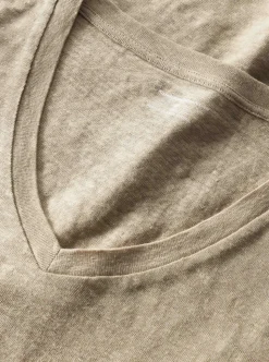 Linen v-neck t-shirt dam