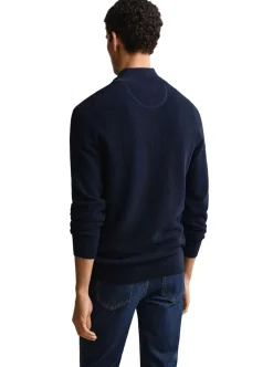 MICRO TEXTURED COTTON HALF ZIP HERR
