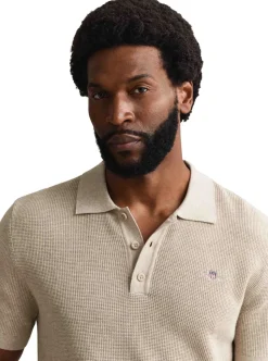 MICRO TEXTURED COTTON SS POLO HERR