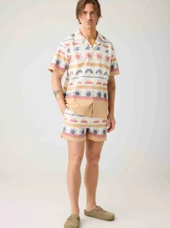 Mid-thigh seersucker swimshorts herr