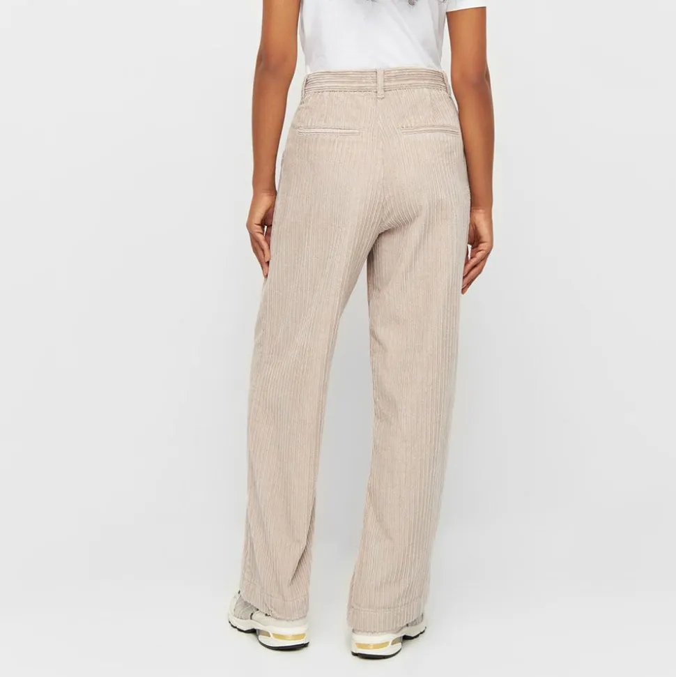 Posey Wide High-Rise Irregular Corduroy Pants Dam