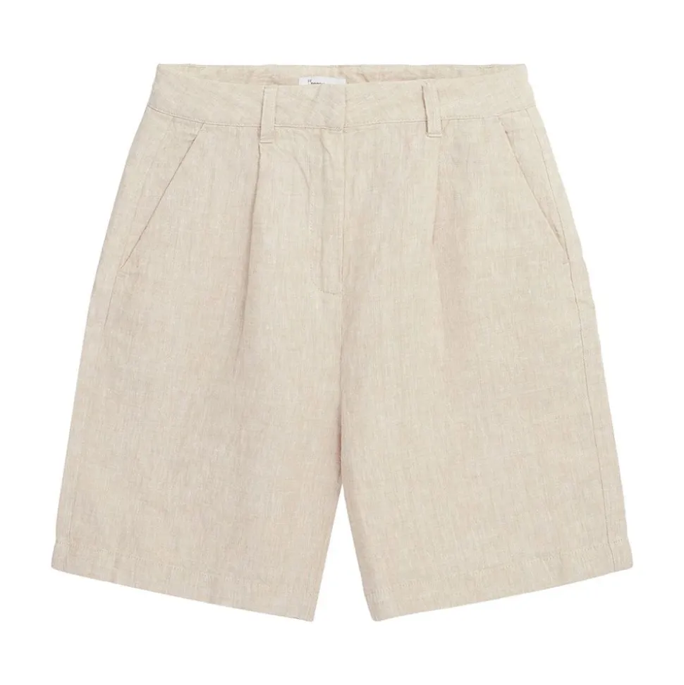 Posey Wide High-Rise Linen Shorts Dam