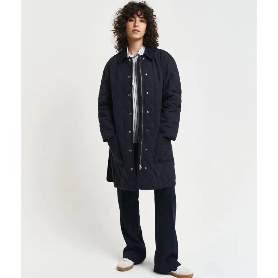 Quilted Cord Detailed Coat Dam