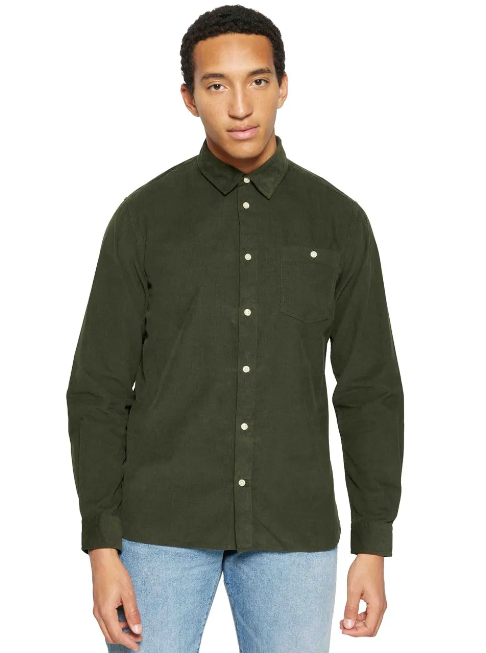 Regular fit corduroy shirt - GOTS/Vegan herr
