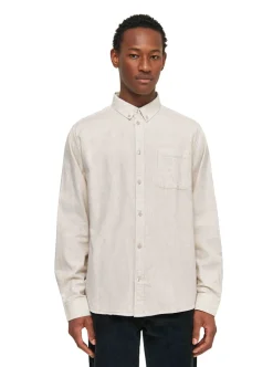 Regular fit melangé flannel shirt - GOTS/Vegan herr