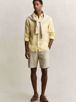 REGULAR GAMENT DYED LINEN SHIRT HERR