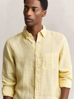REGULAR GAMENT DYED LINEN SHIRT HERR