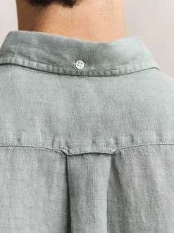 REGULAR GARMENT DYED LINEN SHIRT HERR
