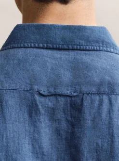 REGULAR GARMENT DYED LINEN SS CAMP SHIRT HERR