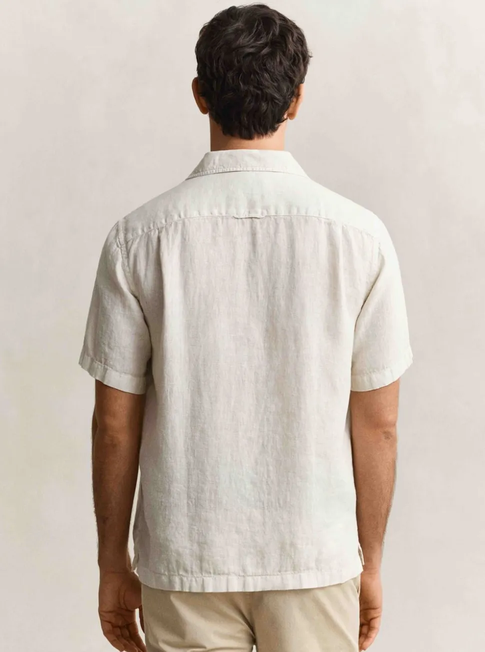 REGULAR GARMENT DYED LINEN SS CAMP SHIRT HERR