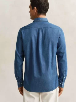REGULAR INDIGO TWILL SHIRT HERR