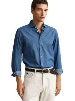 REGULAR INDIGO TWILL SHIRT HERR