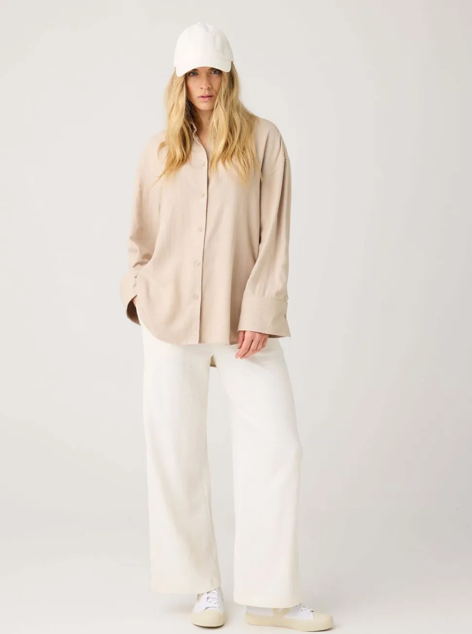 Relaxed linen-mix shirt dam