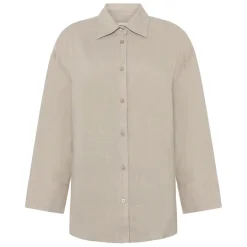 Relaxed linen-mix shirt dam