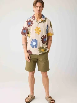 Relaxed print short sleeve shirt herr