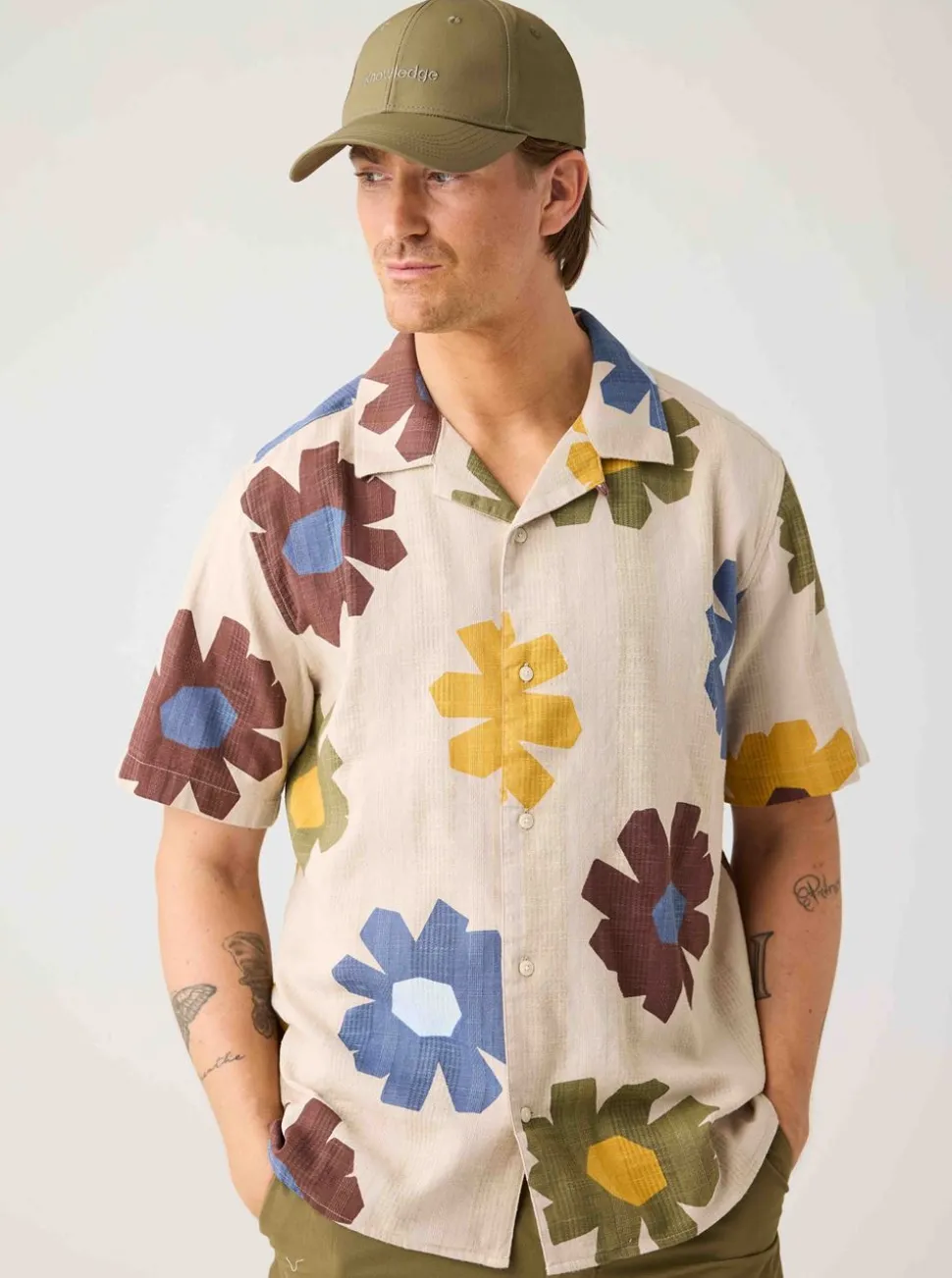 Relaxed print short sleeve shirt herr
