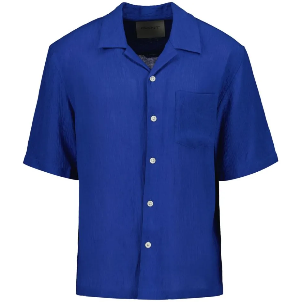 Relaxed Texture Camp Collar Shirt Herr