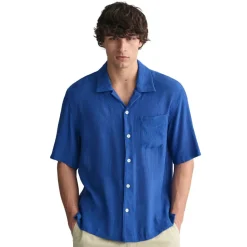 Relaxed Texture Camp Collar Shirt Herr