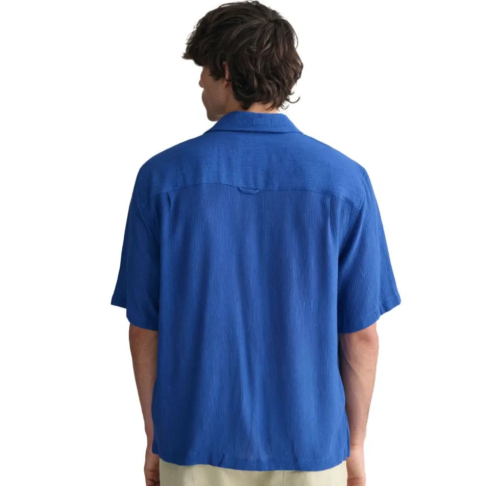Relaxed Texture Camp Collar Shirt Herr