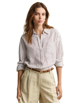 REL STRIPED LINEN LS SHIRT DAM