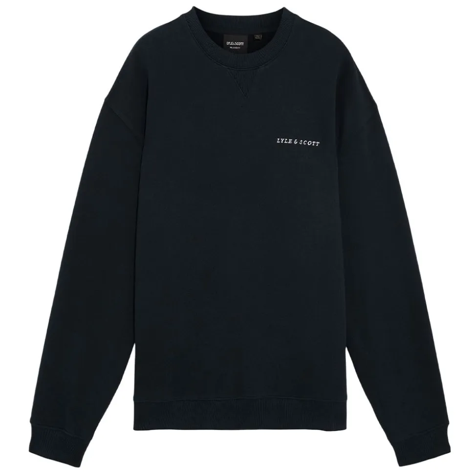 Script Brushback Crew Neck Sweatshirt herr