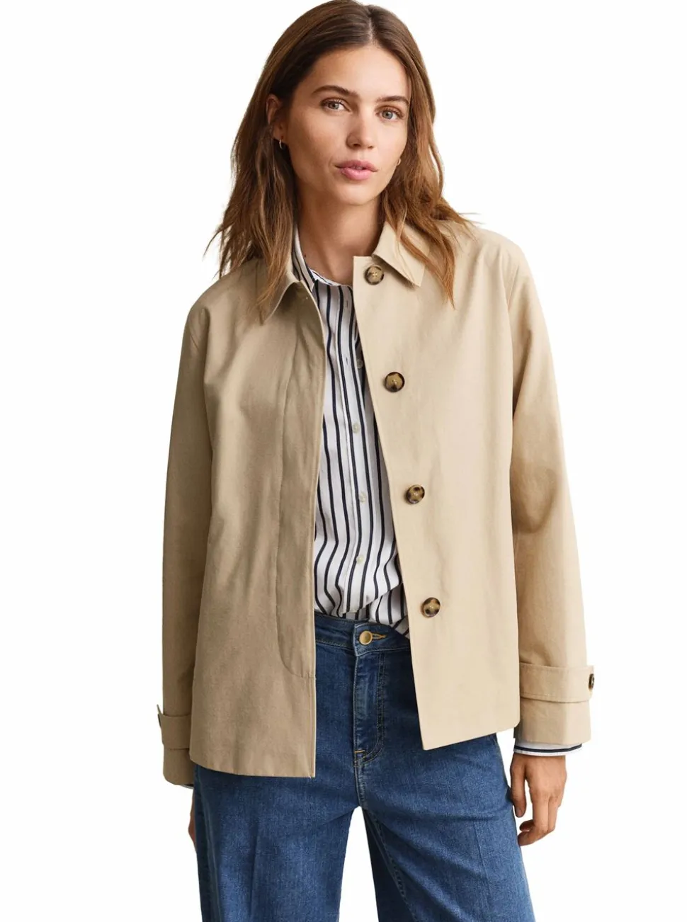 SHORT COTTON BLEND CAR COAT DAM