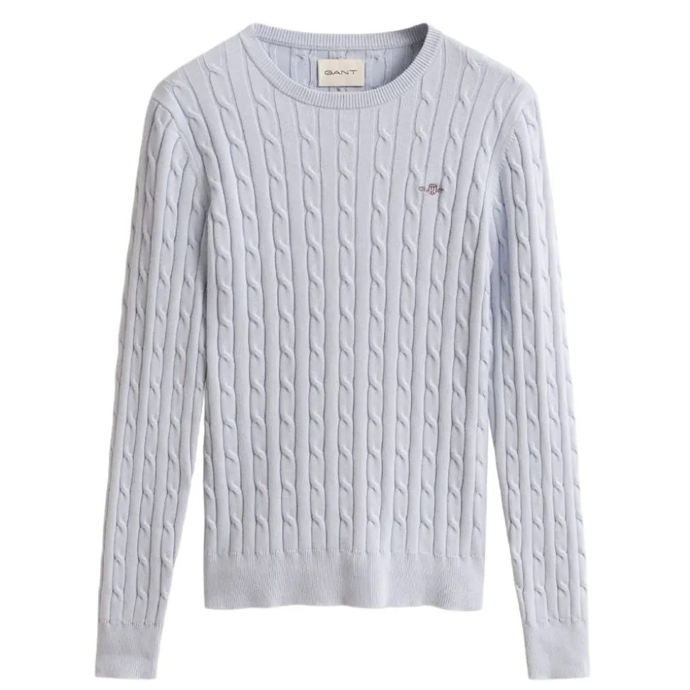 STRETCH COTTON CABLE C-NECK DAM