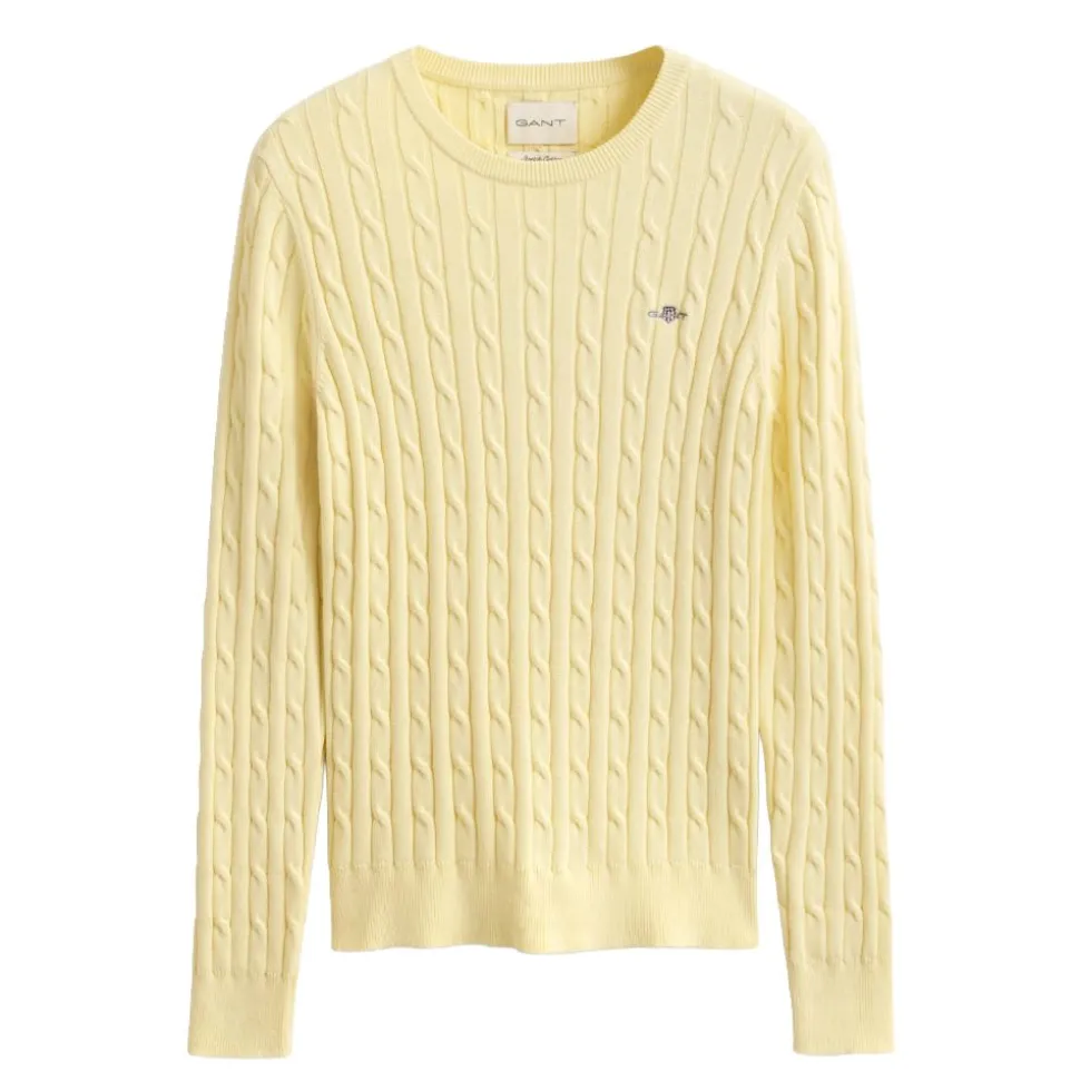 STRETCH COTTON CABLE C-NECK DAM