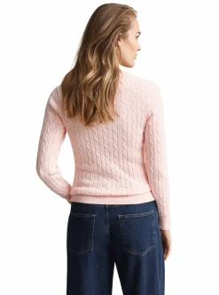 STRETCH COTTON CABLE C-NECK DAM