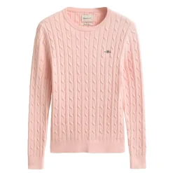 STRETCH COTTON CABLE C-NECK DAM