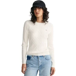 Stretch Cotton Cable C-neck Dam